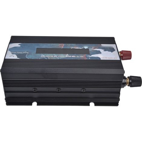 Convertisseur intelligent 300 W avec affichage, alliage d'aluminium, convertisseur DC12 V vers AC220 V (1/5)