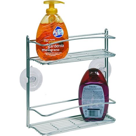 Mensola Frontale Doccia Portacosmetici Washy Proof Silver 2 Piani (1/2)