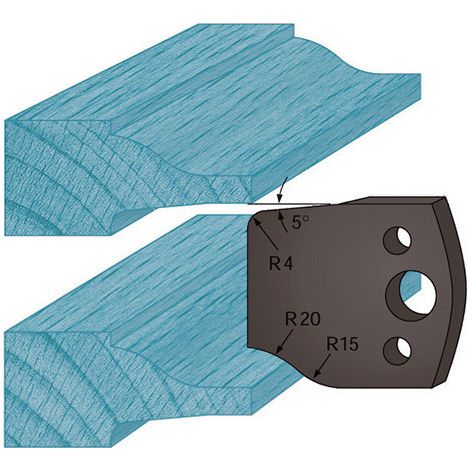 Diamwood Jeu de 2 Contre-Fers Profilés Ht. 38 x 4 mm Plate-Bande A100 - Pour Porte-Outils de Toupie - Acier Haute Qualité - Entraxe 24 mm - Usage Professionnel - Compatible avec CMT, LEMAN, KITY et Au (1/2)