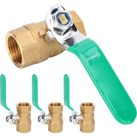 3er-Set Wasserrohr-Kugelhähne, 1/2 Zoll Doppel-Innengewinde, dickwandiges Messing, Abfluss-Absperrventil (1/5)