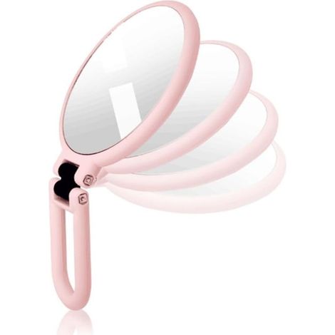 1X 15X Hand Mirror with Handle for Travel, Magnifying Mirror, Adjustable Rotating Handle, Double-Sided Folding, Women's Mirror for Eye Makeup, Travel Table, Desk, Shaving (1/5)