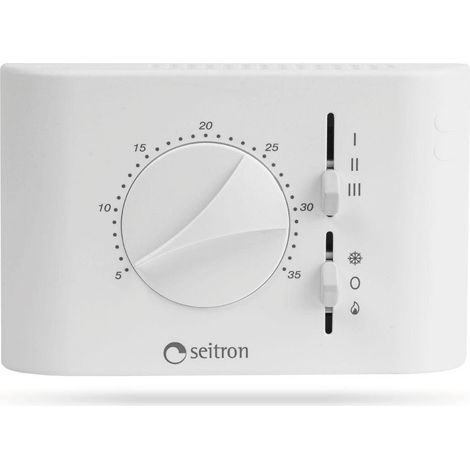 TERMOSTATO PER VENTILCONVETTORE ESTATE INVERNO MODELLO DIAMOND DIMENSIONI: H.87XL.132XP.37 MM. PER VENTILCONVETTORE   SEITRON