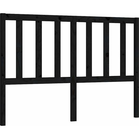 Maison Exclusive - Kopfteil Schwarz 126x4x100 cm Massivholz Kiefe (1/5)
