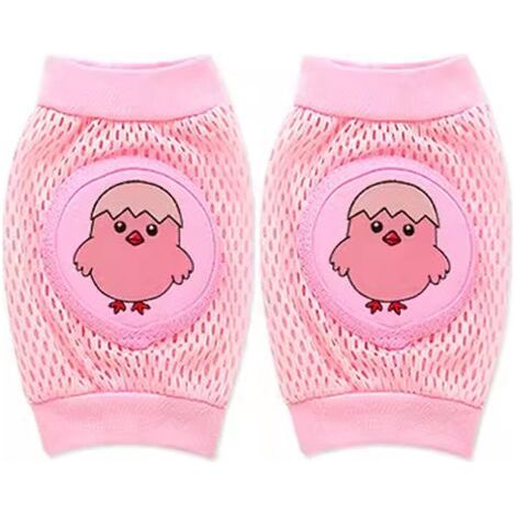 SABIR Genouillères bébé - Genouillères bébé - Chaussettes bébé - Unisexe - Genouillères - Taille unique - Protections rampantes - Rose (1/5)