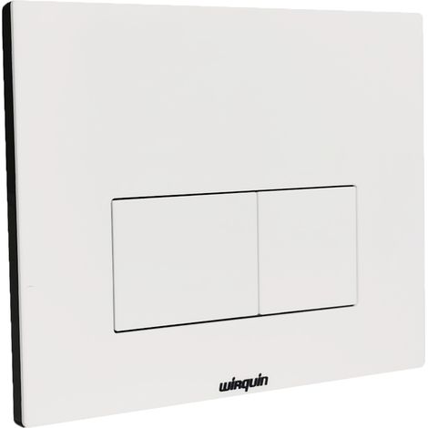 Wirquin Pro – Plaque de commande WC suspendu 3/6L – Déclenchement frontal – Économie d'eau – Conception en ABS blanc brillant (1/2)