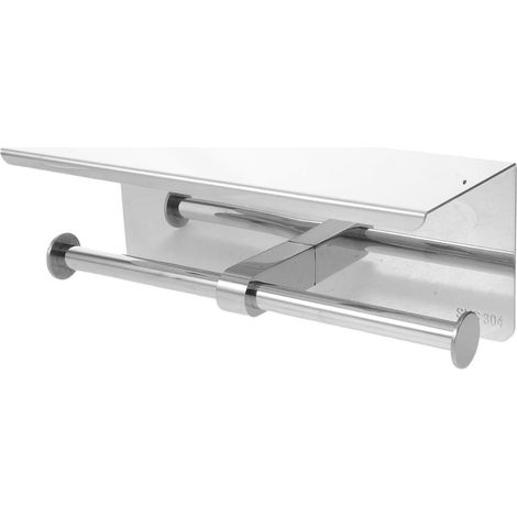 Porte-papier toilette double Hemobllo en acier inoxydable avec (1/5)