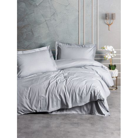 Funda nórdica, funda nórdica, ropa de cama Set 100% Algodón Gris (1/2)