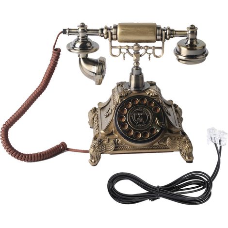 Résine époxy tourne-disque classique cadran rétro téléphone européen vintage décoration élégante pour art de vie (1/5)