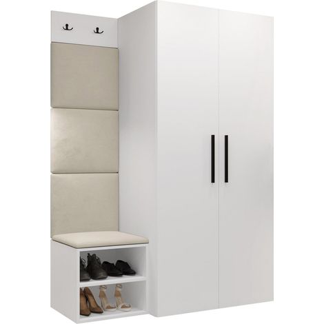 Conjunto para recibidor Nitos IV, Manila 02, 191x122x50cm, Aglomerado laminado, Tapiz, Colocada, Montada en la pared