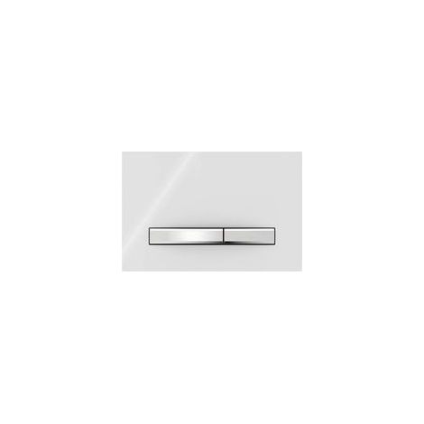 ACKERMAN– Plaque de commande WC chromée – Finition métal – Dimensions 24.6x16.4cm – Compatible SIGMA50 pour rinçage double touche (1/4)