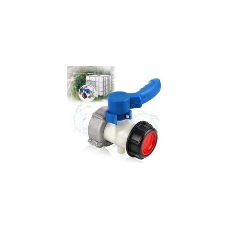 Robinet Cuve 1000L Adaptateur Cuve 1000L DN50 (75mm) Raccord Cuve IBC Robinet de Vidange Adaptateu de Réservoir IBC Connecteur Cuve IBC Papillon (1/4)