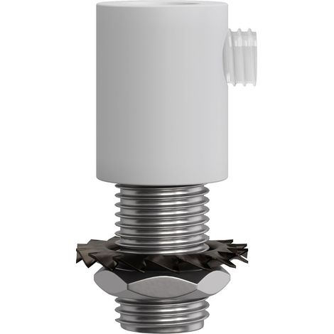 Creative-Cables Serre-câble cylindrique - (2 pièces, Blanc, Ø 1,3 cm) - En métal - Complet avec tige, écrou et rondelle