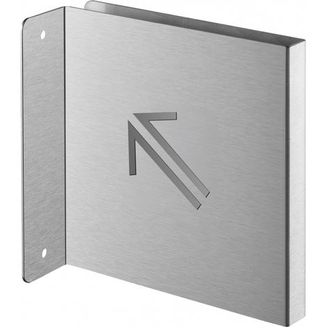 Targa segnaletica <>, acciaio inox spazzolato, 120 x 120 mm, con bordo ripiegato – THIRARD (1/4)