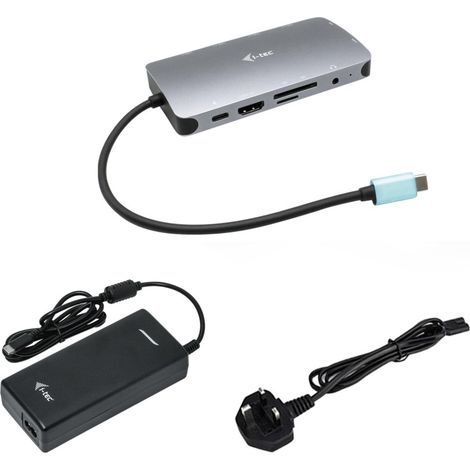 i-tec USB-C Metal Nano Dock HDMI/VGA with LAN + Charger 112W