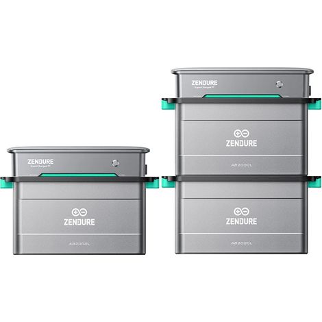Zendure Solarflow Hyper 2000, Centrale Électrique de Balcon Entrée Solaire 1800W, Hub Intégré Micro Onduleur, Charge AC Bidirectionnelle 1200W, avec 3xAB2000L, avec 2 x Solarflow Hyper 2000