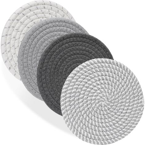 Lot de sets de table tressés en corde de coton pour maison dessous de plat et sous verres isolants modernes (1/5)