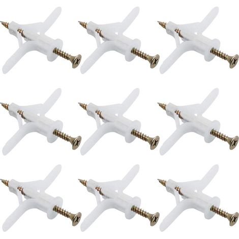 50 Gipskartondübel-Sets, Kunststoff-Expansionsrohr, Flugzeug, selbstbohrende Expansionsrohrdübel, verwendet für die meisten leichten Gipskartonwände