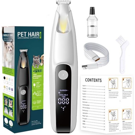 Tondeuse Électrique Numérique pour Animaux - Soin des Pattes, Oreilles et Zones Sensibles (1/5)