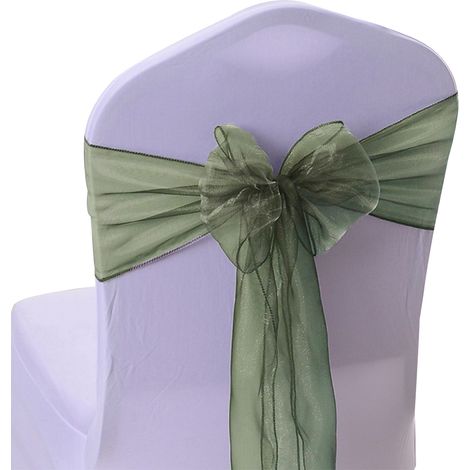 Sash Chaise Organza - 17 cm x 275 cm - Finition Surpiquée Toute Autour - Pour Mariage Réception Banquet Événement Formel - Lot de 20 Pièces (1/5)
