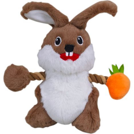 Nobby Hundespielzeug Plüsch Osterhase mit Seil 16 cm Ausgestopftes Spielzeug