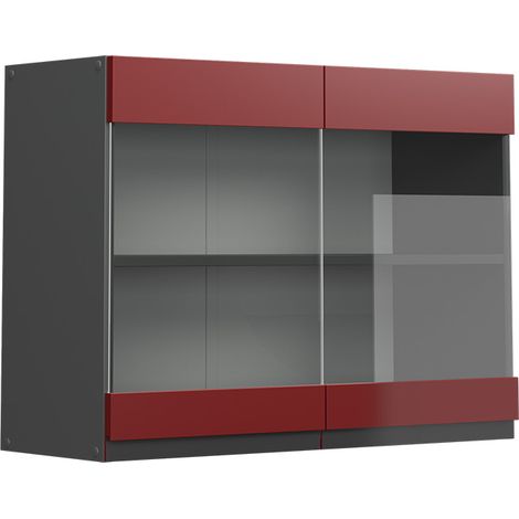 Mobile alto R-Line, Rosso, 80 cm Forma a J, Vicco