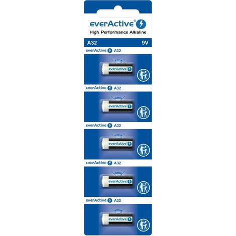 Alkaline batteries to a car remote a32/32a 9v blister 5 pcs.