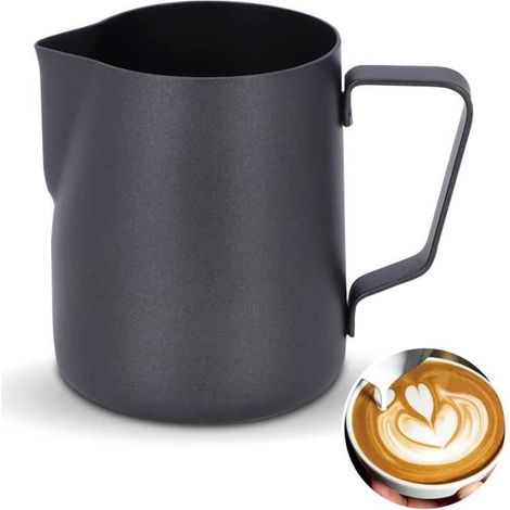 Pot à lait - Non spécifié - 350ml - Acier inoxydable 304 - Noir - Design anti-goutte (1/4)
