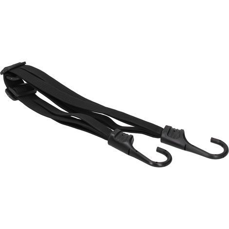 Corde élastique de fixation 2 crochets, sandow pour casque moto, maintien bagages (1/5)