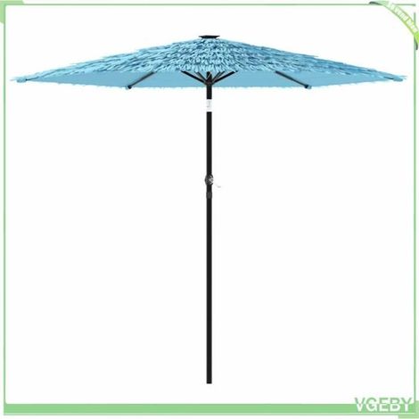 Parasol de jardin - FAFEICY - 4005102 - Carré 268x268x226 cm - Bleu - Mât acier (manivelle) (1/5)