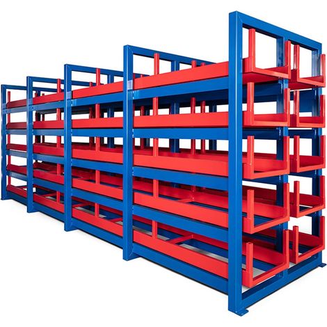 RR Industrietechnik Wabenauszugsregal Typ RWA 145x612x220cm BxTxH Außenmaß mit 1000kg Traglast je Fach (1/2)