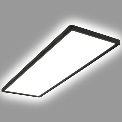 Ledkia – Plafonnier LED 24W rectangulaire SwitchCCT – Température de couleur réglable – 580x200 mm – Double face noir – Installation facile (1/2)