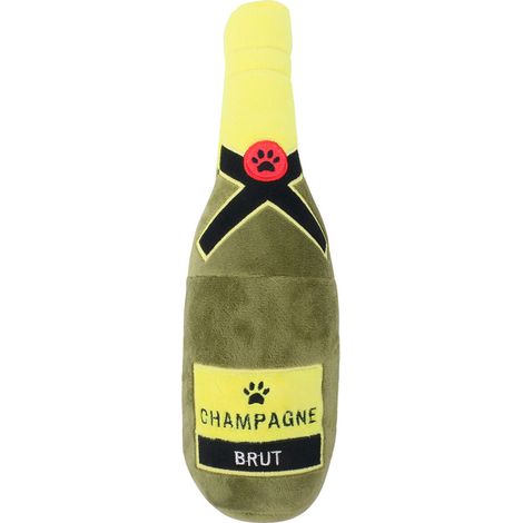 Jouets en peluche pour chien en forme de bouteille de tequila et de champagne, jouet à mâcher résistant aux morsures et aux dents propres (1/4)