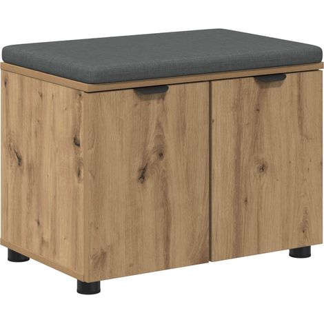 Schuhbank mit Kissen Artisan-Eiche 60 x 38 x 46 cm vidaXL (1/5)