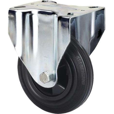 RUEDAS ALEX rueda fija  17zvl125-psn poliamix-goma negra eje liso