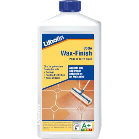 Lithofin Wax Finish – Émulsion protectrice effet satiné pour sols – Pierre naturelle et carrelage – Ravive la couleur et protège durablement 1L