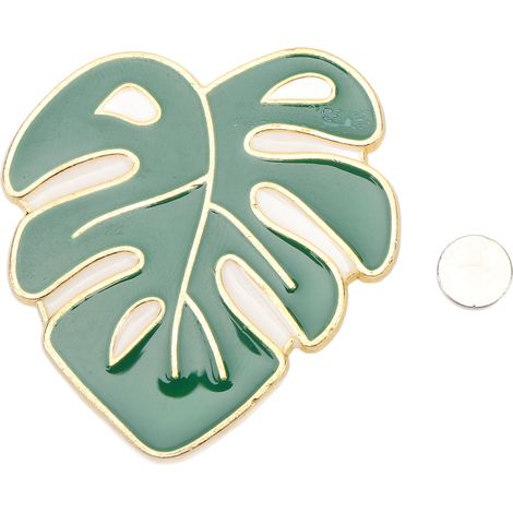 Nadelhalter aus Metall, tragbar, klein, für Kreuzstich, Nähen, Sticken, Handarbeitszubehör, Monstera Deliciosa Blatt-Design (1/5)