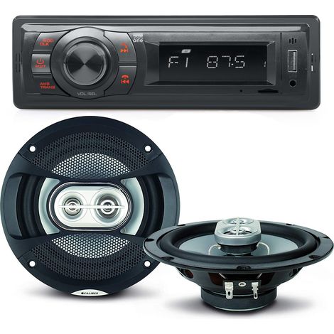 Pack sono voiture Auto Radio NewOne AR270 80 Watts  + 2 haut parleurs 16,5cm 120W