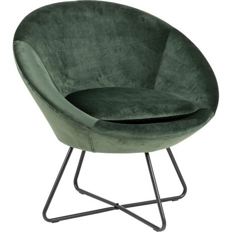 Sillón Norsica 245, Verde oscuro + Negro, 81x82x71cm, Tapiz, Patas: Metal, 0