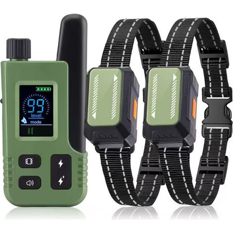 Collier de dressage intelligent pour chien avec télécommande longue portée, écran couleur, fonction anti-aboiement et clôture électronique multifonction (1/4)