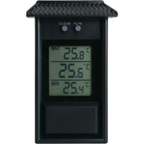 Outdoor Electronic Thermometer, Waterproof Electronic Thermo-Hygrometer, Refrigerator Thermometer, Size, Temperature Indicator, Memory Function, 13.2 x 8 x 3 cm, Black, 1 Piece (1/3)