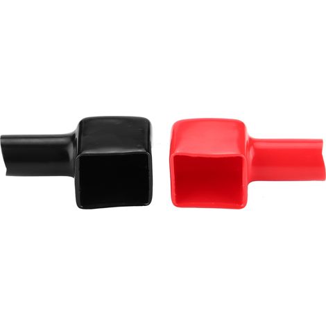2 Autobatterieanschlüsse, Plus- und Minus-Schutzkappen, schwarz und rot (1/5)