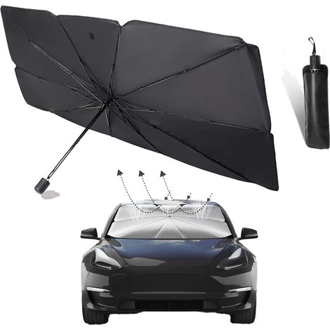 Sonnenschutz für die Windschutzscheibe, 5-lagiges Material, faltbar und einziehbar, UV-Schutz, passend für die meisten Modelle (groß)