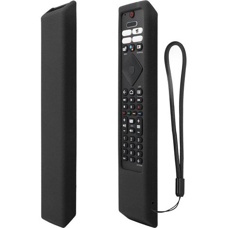 Custodia protettiva per telecomando, adatta ai telecomandi TV Philips Ambilight, modelli 43PUS7906/12, 55OLED707/12 e 65OLED707/12. Antiurto e antiscivolo - Nera. (1/5)