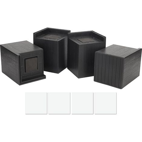 Quadratische Möbelfüße – 4 schwarze 10 cm Füße, passend für Sofas, Betten und Sessel. Kompatibel mit kleinen, spitzen Füßen. (1/5)
