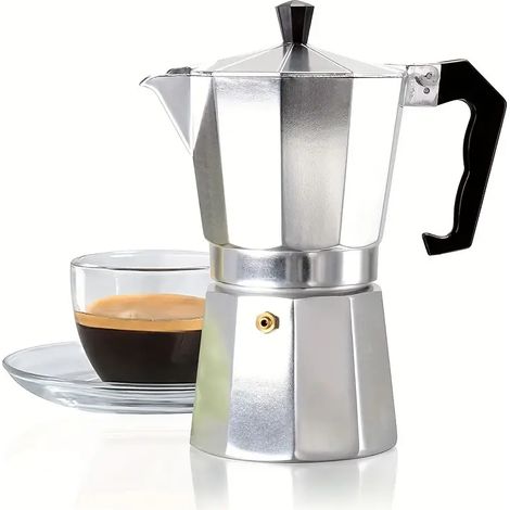 Cafetera Moka manual de aluminio 1 taza 13 cm Plateado