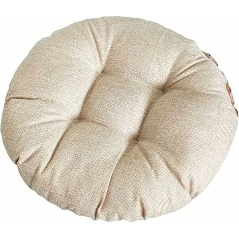 Filiyano-Coussin rond en lin pour siège, coussin de sol tatami en coton et lin, coussin épais et moelleux pour chaise de bureau, coussin de chaise (1/4)