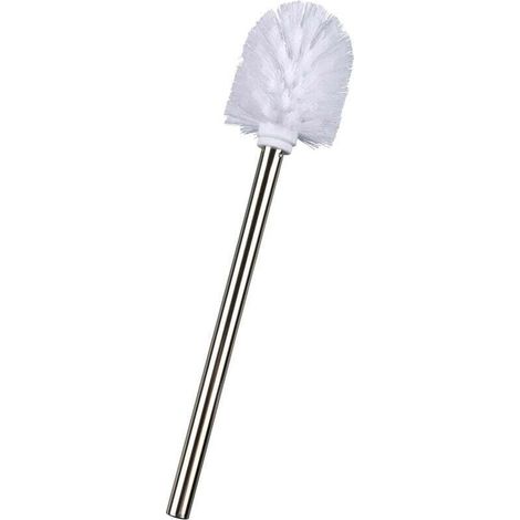 Brosse WC de rechange pour porte-brosse WC avec manche en acier inox brillant, Polypropylène, Ø 8x35 cm, blanc (1/3)