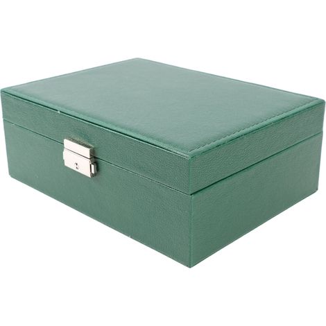 Étui de voyage en cuir PU pour bijoux avec double couche et serrure, organisateur pour bagues, colliers et boucles d'oreilles (1/5)