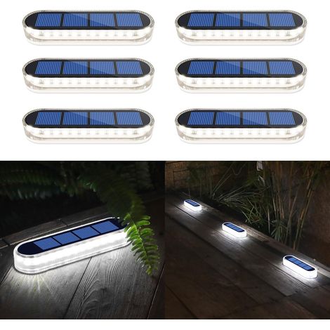 Lampe Solaire Exterieur Jardin, Lampe Solaire Exterieur, Lumière Blanche 5700K LED Spot Solaire Exterieur Avec Auto On/Off Lampadaire Exterieur IP68 Etanche Solaire Luminaire Exterieur, 4 pcs
