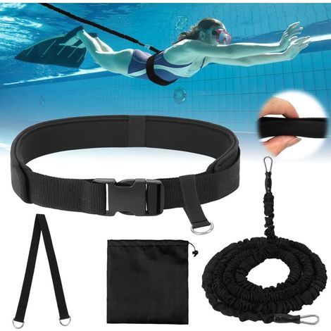 Erwachsene Schwimmtrainingsgurt, einstellbarer elastischer Gurt von 2,5 bis 7,5 m. Entwickelt für das Schwimmenlernen, kompatibel mit allen Pools ohne Gegenstromanlage. (1/5)